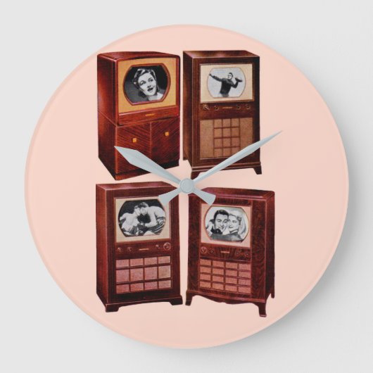 ある何がTVに ラージ壁時計 (正面)