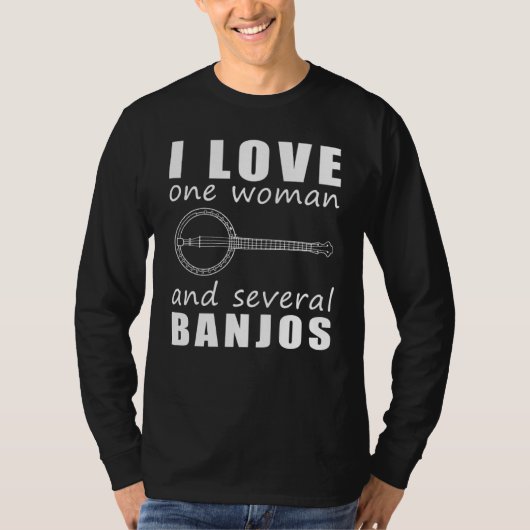 ある女性と数本のバンジョーが好き Tシャツ (正面)