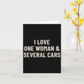 ある女性を愛し、数人の面白いカーマニアが好き カード (黄色い花)