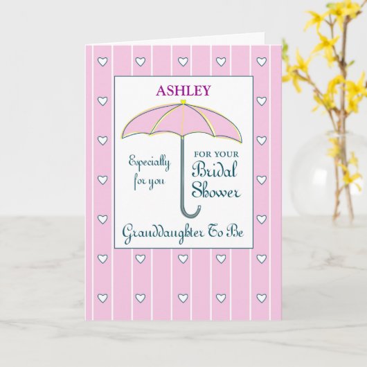 ある孫娘は一流のブライダルシャワーを個人化します カード (黄色い花)