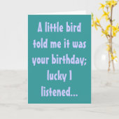 ある小さな鳥が、お誕生日だと言ったのです。ルック… カード (黄色い花)