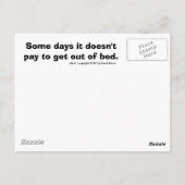 ある日それはベッドから起き出すことを支払いません ポストカード (裏面)