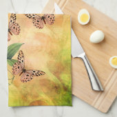 ある日に一度に蝶の花感動的 キッチンタオル (四つ折り)