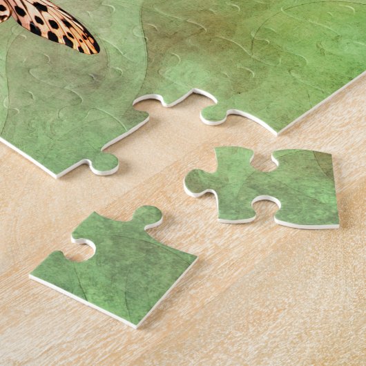 ある日に一度に蝶の花感動的 ジグソーパズル (側面)