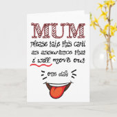 ある日の私の引っ越し 母の日ユーモア カード (黄色い花)