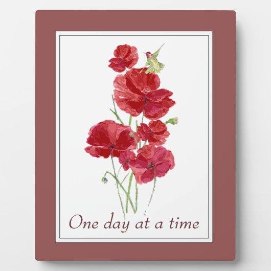 「ある日を一度に」インスパイアの引用文花 フォトプラーク (正面)