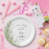 ある日ダスティージュグリーンの花結婚の ペーパープレート (パーティー)