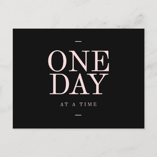 ある日 – のインスパイア引用文ブラックピンクゴール ポストカード (正面)