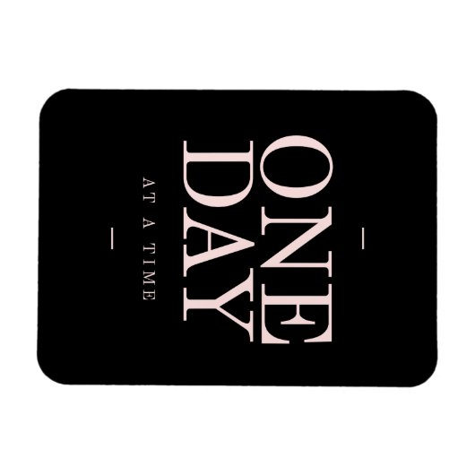 ある日 – のインスパイア引用文ブラックピンクゴール マグネット (横)