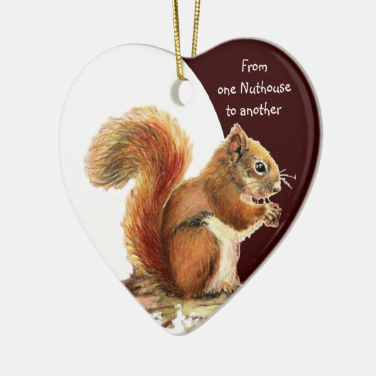 ある温室から別のおもしろいリスのユーモアまで セラミックオーナメント (左)