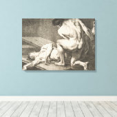 ある男が別の男の脚を持ち上げる キャンバスプリント (インサイチュ (ウッドフロア))