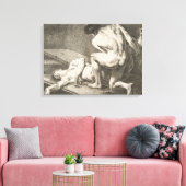 ある男が別の男の脚を持ち上げる キャンバスプリント (インサイチュ (リビング))