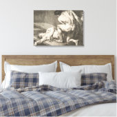 ある男が別の男の脚を持ち上げる キャンバスプリント (インサイチュ (寝室))