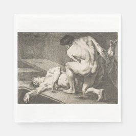 ある男が別の男の脚を持ち上げる スタンダードランチョンナプキン