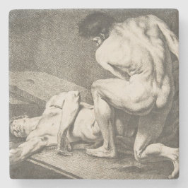 ある男が別の男の脚を持ち上げる ストーンコースター