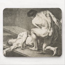 ある男が別の男の脚を持ち上げる マウスパッド