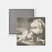 ある男が別の男の脚を持ち上げる マグネット (正面/裏面)