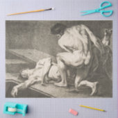 ある男が別の男の脚を持ち上げる 薄葉紙 (クラフト)