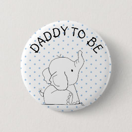 ある白人および青象のベビーシャワーPinのパパ 缶バッジ