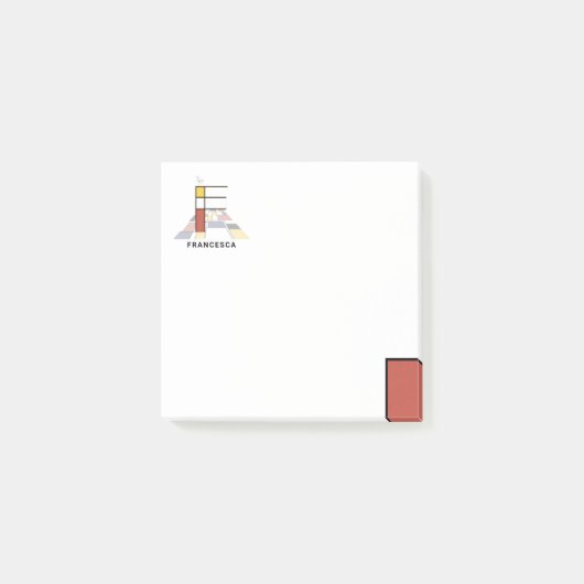 ある種の芸術モノグラムモダン。文字F ポストイット (正面)