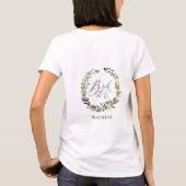 ある素朴なヴィンテージの群葉のリースの花嫁 Tシャツ (裏面)