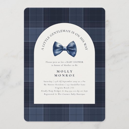 ある紳士が赤ちゃんシャワーを浴びる 招待状 (正面)