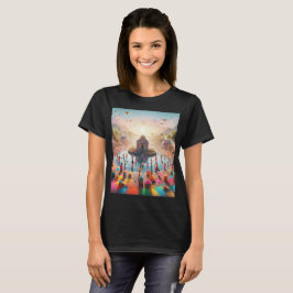 ある絵を描公園の人々のグループ Tシャツ