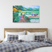 ある美しい朝の農場 キャンバスプリント (インサイチュ (寝室))