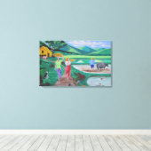 ある美しい朝の農場 キャンバスプリント (インサイチュ (ウッドフロア))