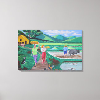 ある美しい朝の農場 キャンバスプリント