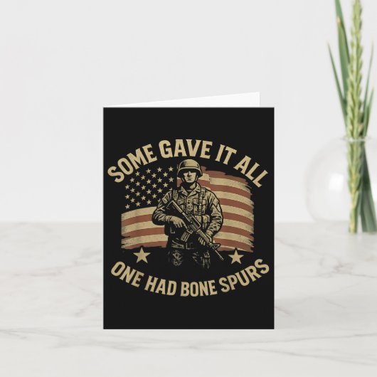 ある者は全てを捧げた、骨棘を持っていた 米国退役軍人の旗プロテスト カード (正面)