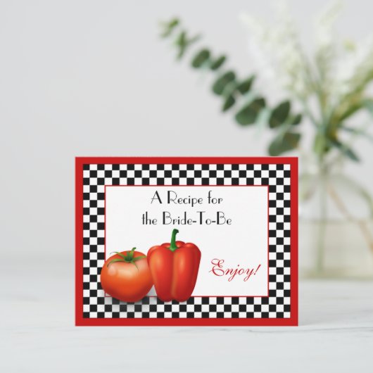 ある花嫁のためのレトロのイタリアンなレシピカード ポストカード (スタンド正面)