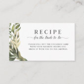 ある花嫁のための優美な緑の草木のレシピ エンクロージャーカード (正面)