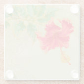 ある調子を与えられた背景のハイビスカスの花 ガラスコースター (裏面)