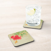 ある調子を与えられた背景のハイビスカスの花 コースター (右側)