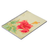 ある調子を与えられた背景のハイビスカスの花 ノートブック (左側)