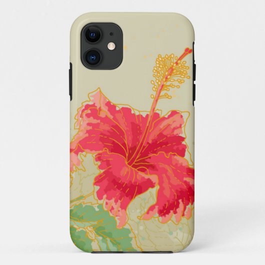 ある調子を与えられた背景のハイビスカスの花 Case-Mate iPhoneケース (裏面)