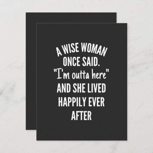 ある賢い女が私は出て行くと言った彼女は生きている サンキューカード (正面/裏面)