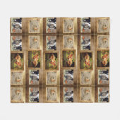 ある鶏および馬用の毛布 フリースブランケット (正面(横))