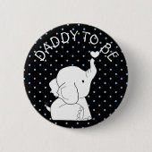 ある黒く青い象のベビーシャワーPinのパパ 缶バッジ (正面)