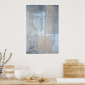 『あれがシンプル』グレーとベージュ抽象芸術アート ポスター (キッチン)