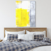 「あれだ」グレーとイエローの抽象芸術アート キャンバスプリント (インサイチュ (寝室))