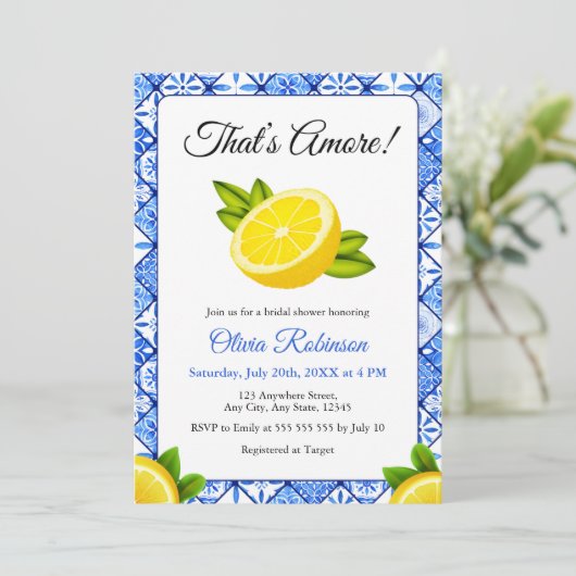 あれはアモアだ |レモ地中海のンブライダルシャワー 招待状 (スタンド正面)