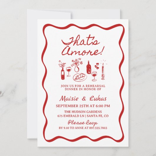 あれはアモアイタリアンイラストレーションリハーサル夕食会 招待状 (正面)