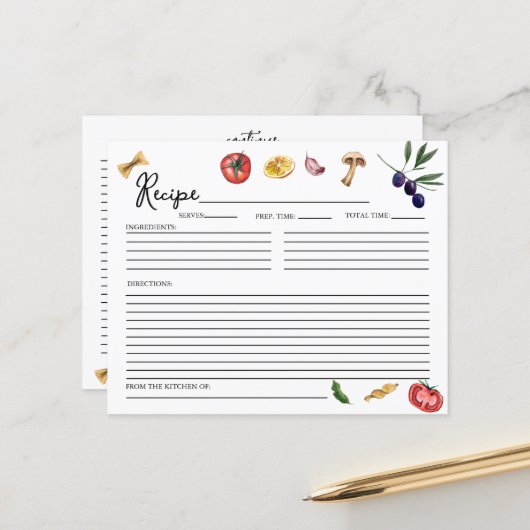 あれはアモアイタリアンインスパイアレシピカード (正面/裏面インサイチュ)