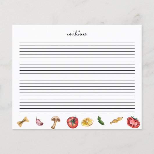 あれはアモアイタリアンインスパイアレシピカード (裏面)