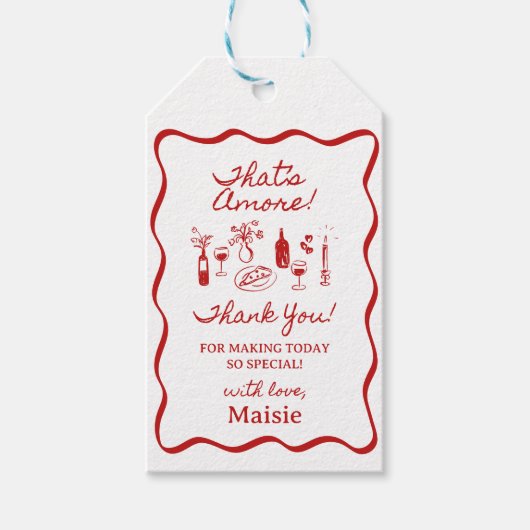 あれはアモアイタリアンテーマブライダルシャワーギフトTa ギフトタグ (正面)