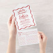 あれはアモアイタリアンテーマブライダルシャワー オールインワン招待状 (貼ってはがせる)