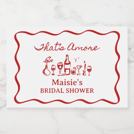 あれはアモアイタリアンテーマブライダルシャワー スパークリングワインラベル (シングルラベル)