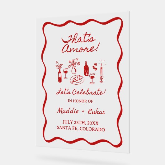 あれはアモアイタリアンテーマリハーサル夕食看板 アクリルサイン (傾斜)